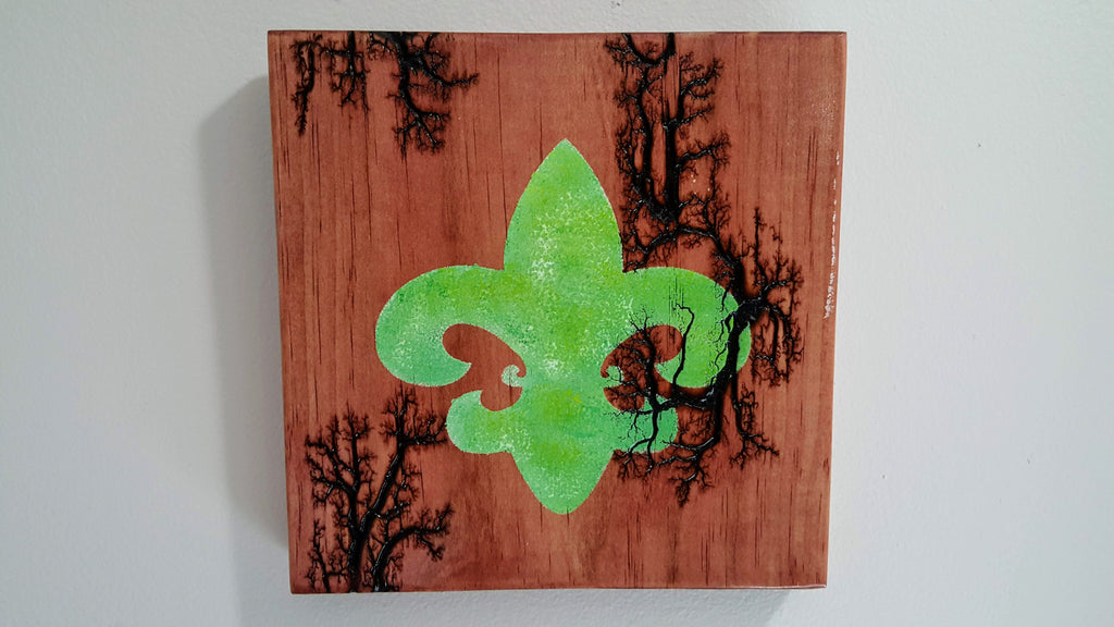 Captured Lightning Wall Hanger (Hand-painted, 7.5" square)
