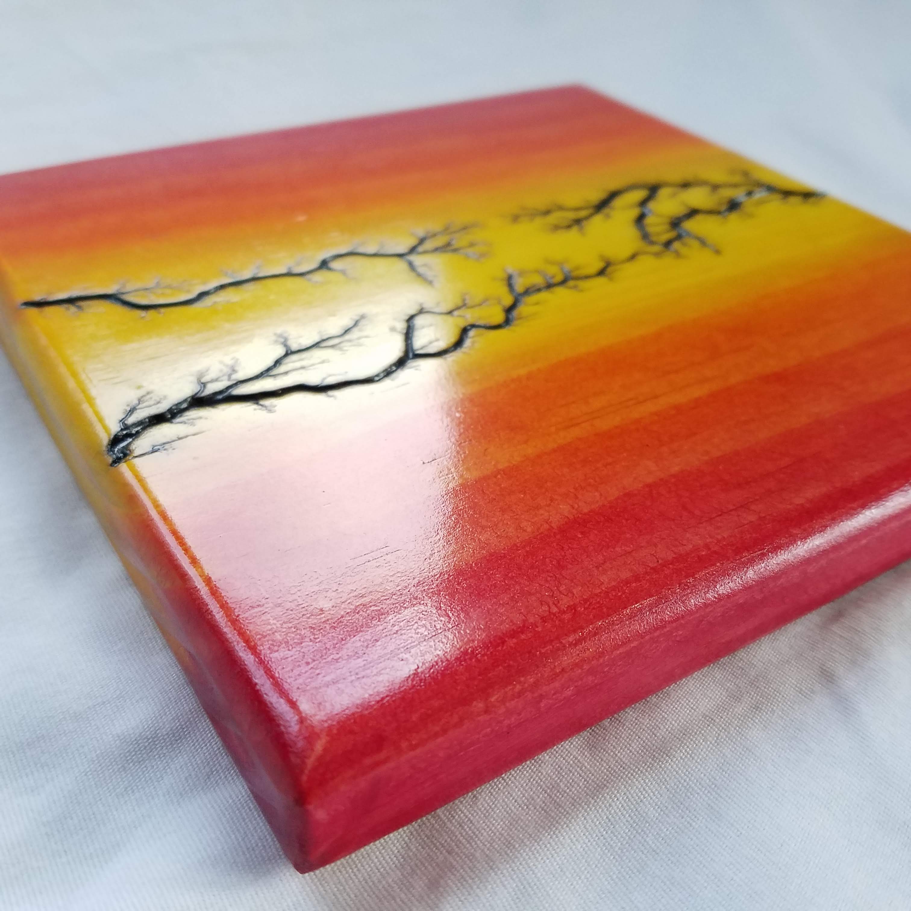 Captured Lightning Wall Hanger (Hand-painted, 7.5" square)