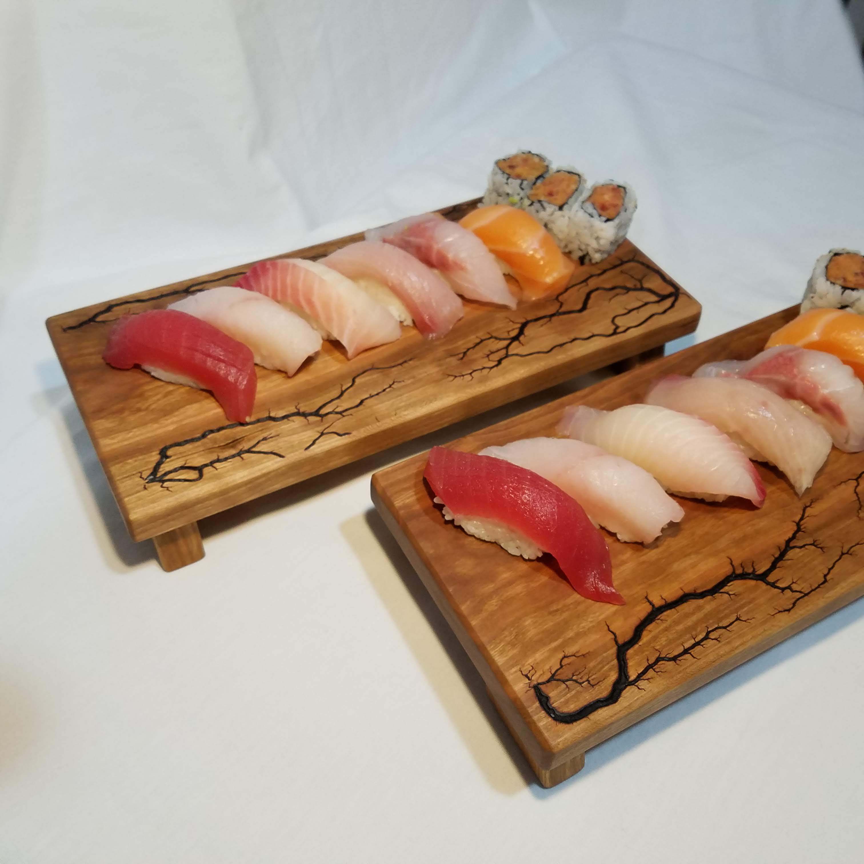 Sushi Board Sushi Tray Sushi Serving Tray Sushi Serving Plate Wooden Sushi  Tables Serving Board Wooden Tray Sushi Table Decor 