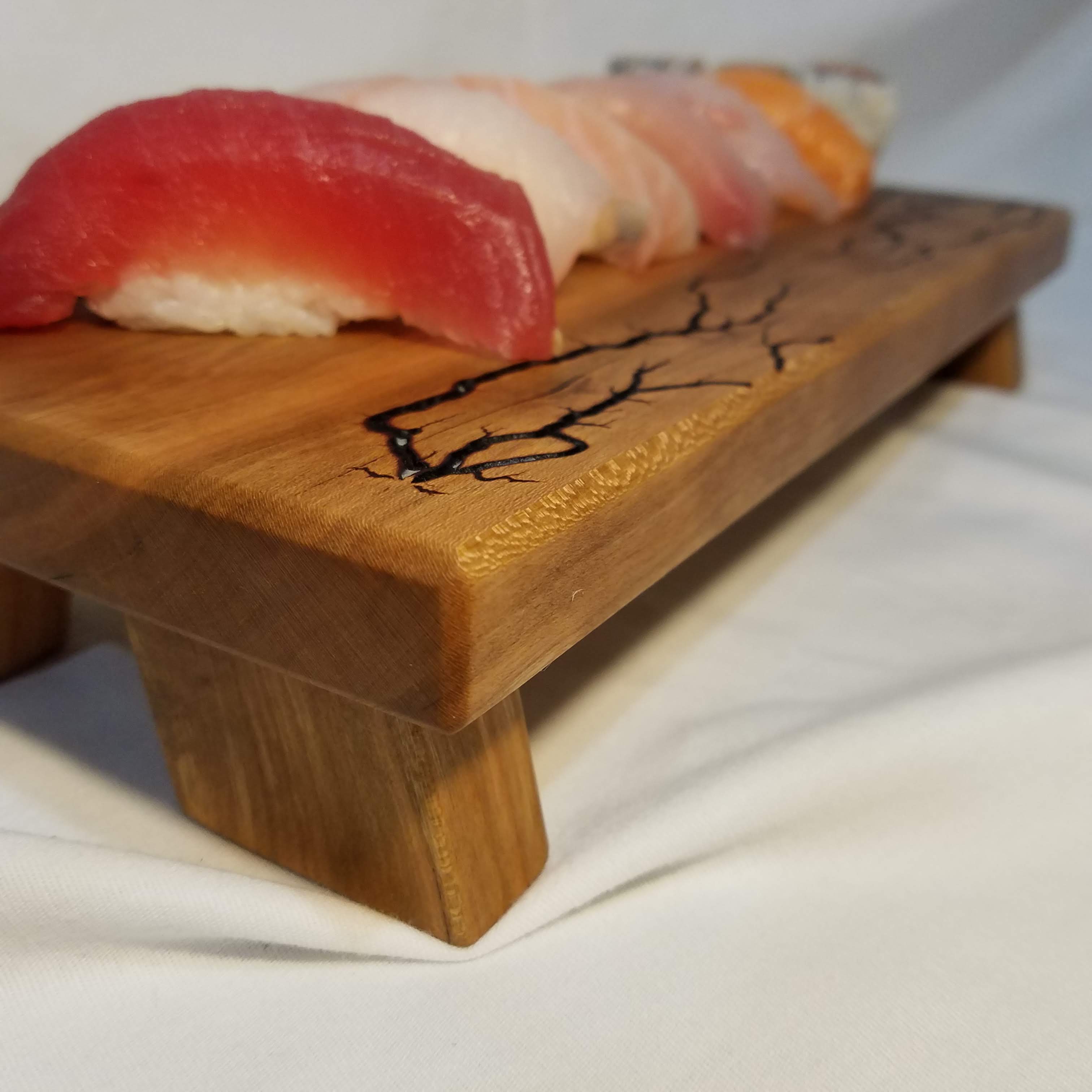 Sushi Board Sushi Tray Sushi Serving Tray Sushi Serving Plate Wooden Sushi  Tables Serving Board Wooden Tray Sushi Table Decor 