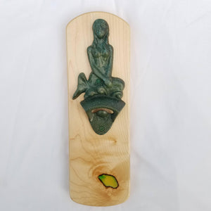 Fridge-mounted Bottle opener (Mermaid - Green Lagoon)